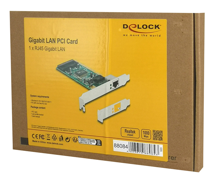 DELOCK κάρτα επέκτασης PCI σε 1x RJ45 Gigabit 88084 - Image 4
