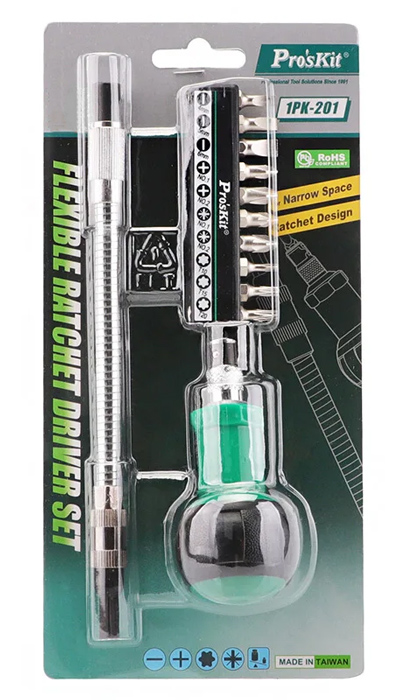 PROSKIT σετ κατσαβίδι καστάνιας 1PK-201 με 10 μύτες - Image 2