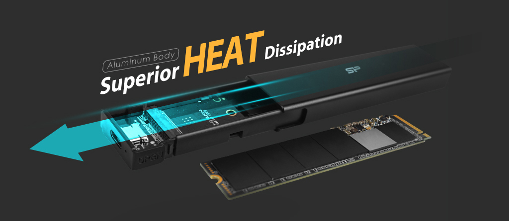 SILICON POWER θήκη για M.2 PCIe NVMe/SATA SSD PD60 - Image 3