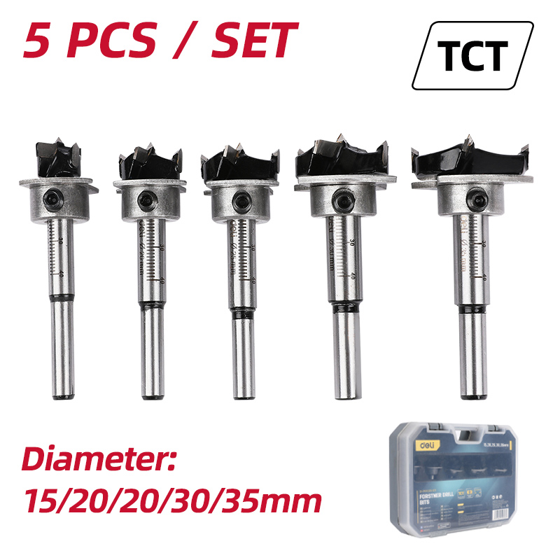 DELI σετ τρυπάνια μεντεσέ DH-MKK005-ED1 για ξύλο/πλαστικό - Image 2