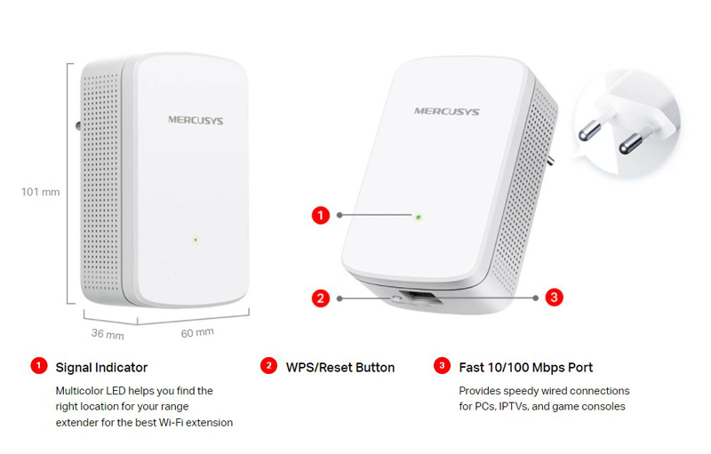MERCUSYS Wi-Fi range extender ME10 - Image 4
