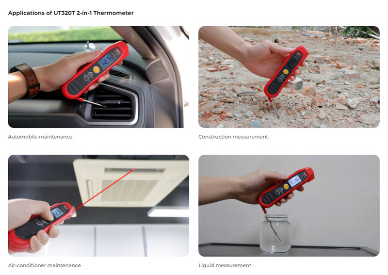 UNI-T ψηφιακό θερμόμετρο 2 in 1 UT320T - Image 2