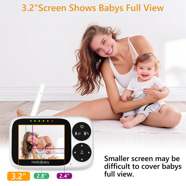 HELLOBABY ενδοεπικοινωνία μωρού HB2033 με κάμερα & οθόνη 3.2" - Image 2