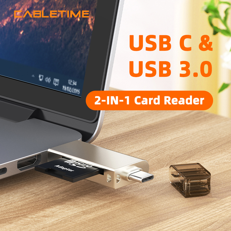 CABLETIME card reader CT-ACMCD2-ZG για SD & micro SD - Image 2