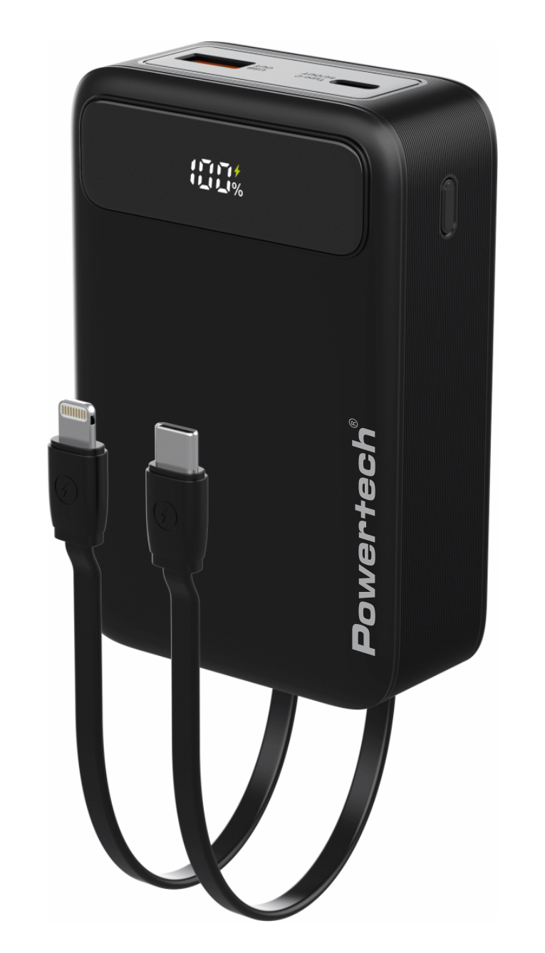 POWERTECH power bank PT-1504 με καλώδια & οθόνη