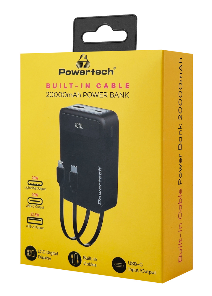 POWERTECH power bank PT-1504 με καλώδια & οθόνη - Image 4