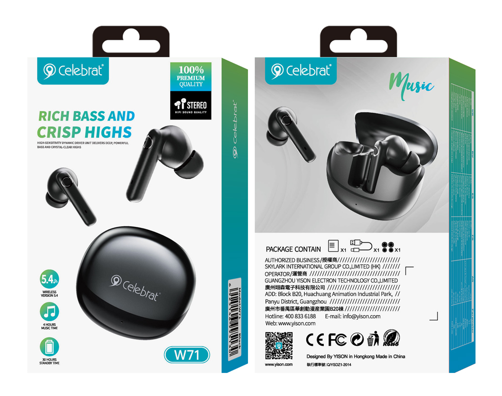 CELEBRAT earphones με θήκη φόρτισης W71 - Image 4