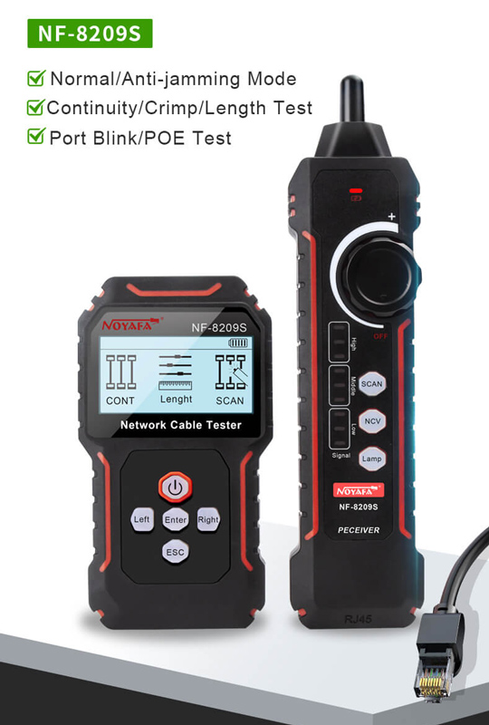 NOYAFA tester καλωδίων δικτύου NF-8209S για RJ45 PoE - Image 2