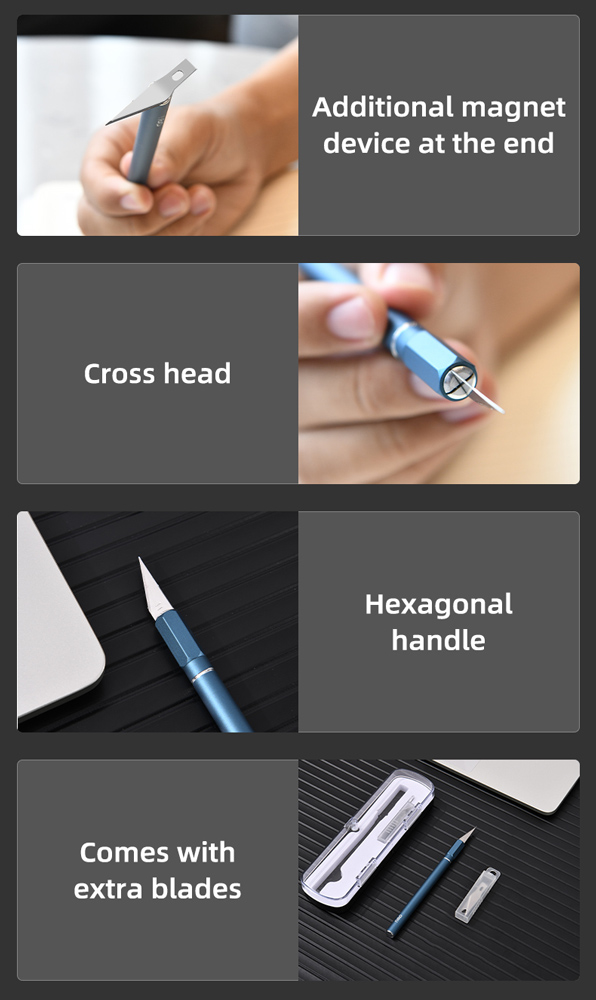 DELI κοπίδι χειροτεχνίας DL359201B με ανταλλακτικές λεπίδες - Image 3