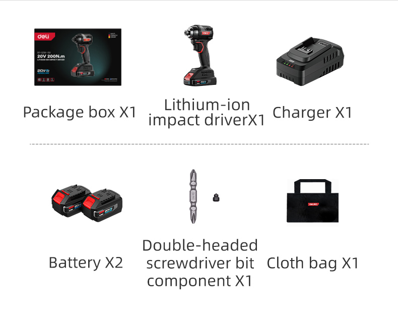 DELI παλμικό κατσαβίδι μπαταρίας DE-QZ20-1D2 - Image 3