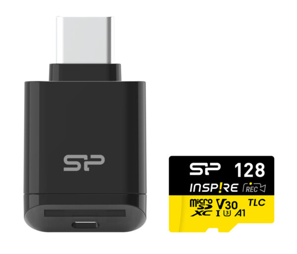 SILICON POWER κάρτα μνήμης microSDXC Inspire με card reader