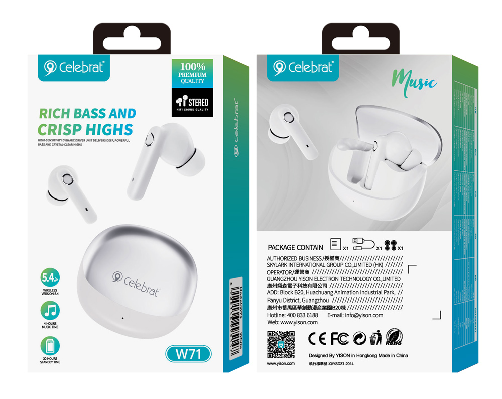 CELEBRAT earphones με θήκη φόρτισης W71 - Image 4