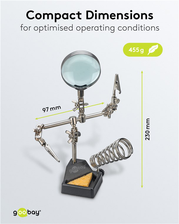 GOOBAY βάση στήριξης πλακέτας 76560 με μεγεθυντικό φακό & θέση για κολλητήρι - Image 4