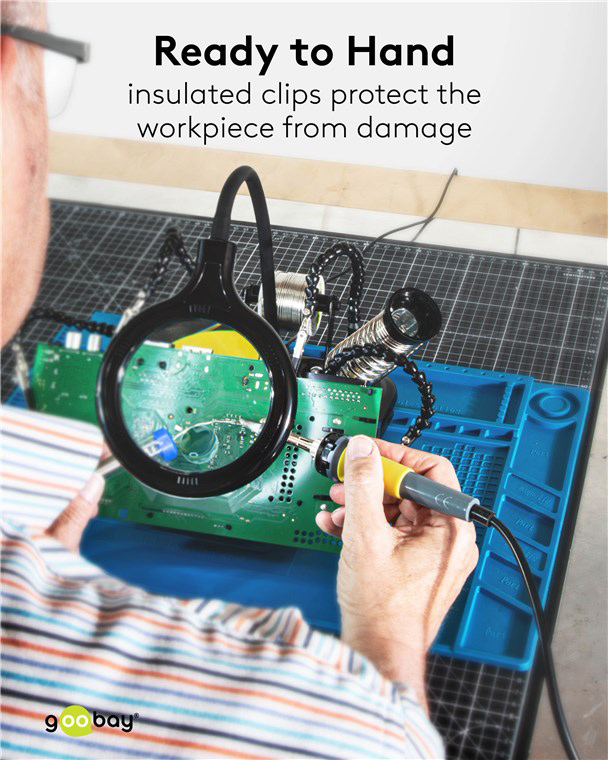 GOOBAY βάση στήριξης πλακέτας 76558 με μεγεθυντικό φακό & θέση για κολλητήρι - Image 2