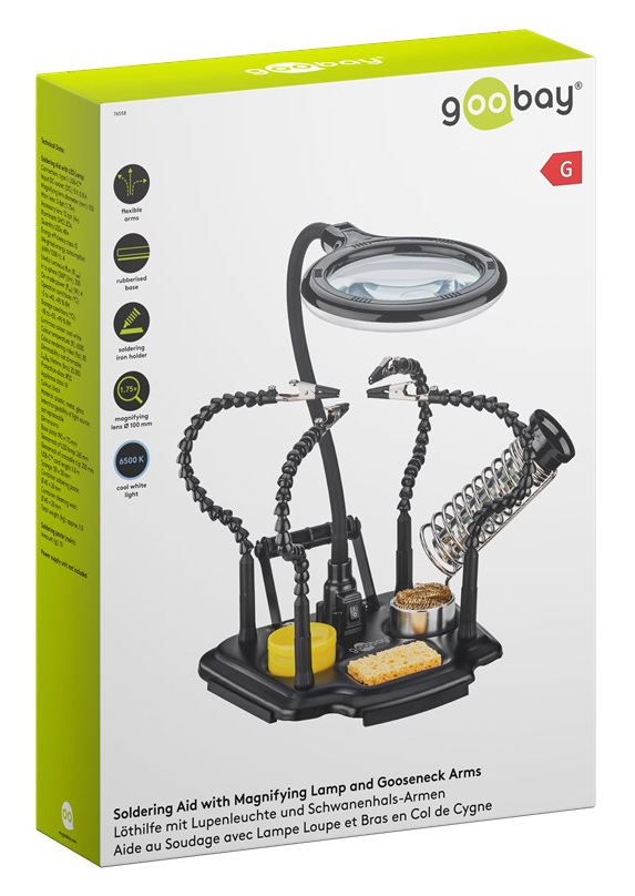 GOOBAY βάση στήριξης πλακέτας 76558 με μεγεθυντικό φακό & θέση για κολλητήρι - Image 4