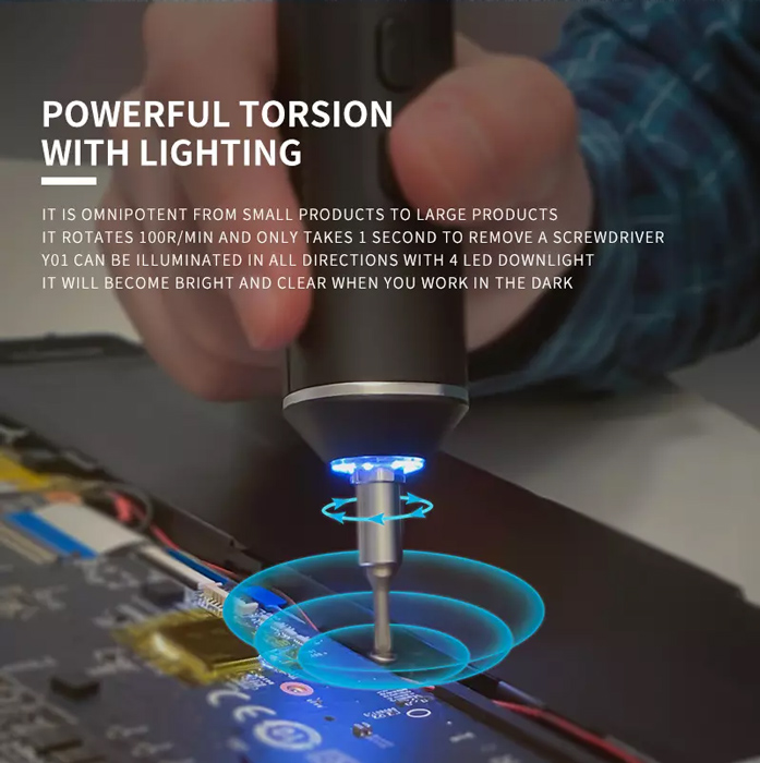 JAKEMY ηλεκτρικό κατσαβίδι JM-Y01 με LED φακό - Image 2