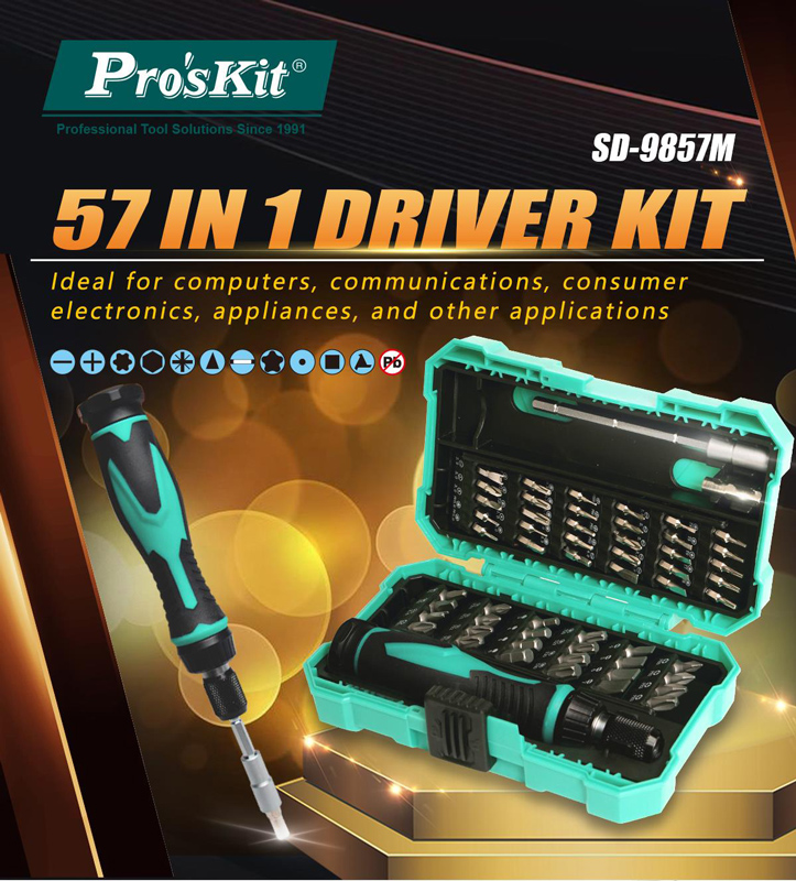 PROSKIT σετ κατσαβίδι ακριβείας SD-9857M με 54 μύτες - Image 2