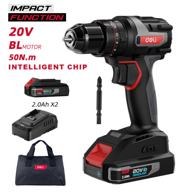 DELI κρουστικό δραπανοκατσάβιδο μπαταρίας DE-CZ20-2D2