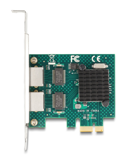 DELOCK κάρτα επέκτασης PCIe x1 σε 2x RJ45 Gigabit 88205 - Image 2