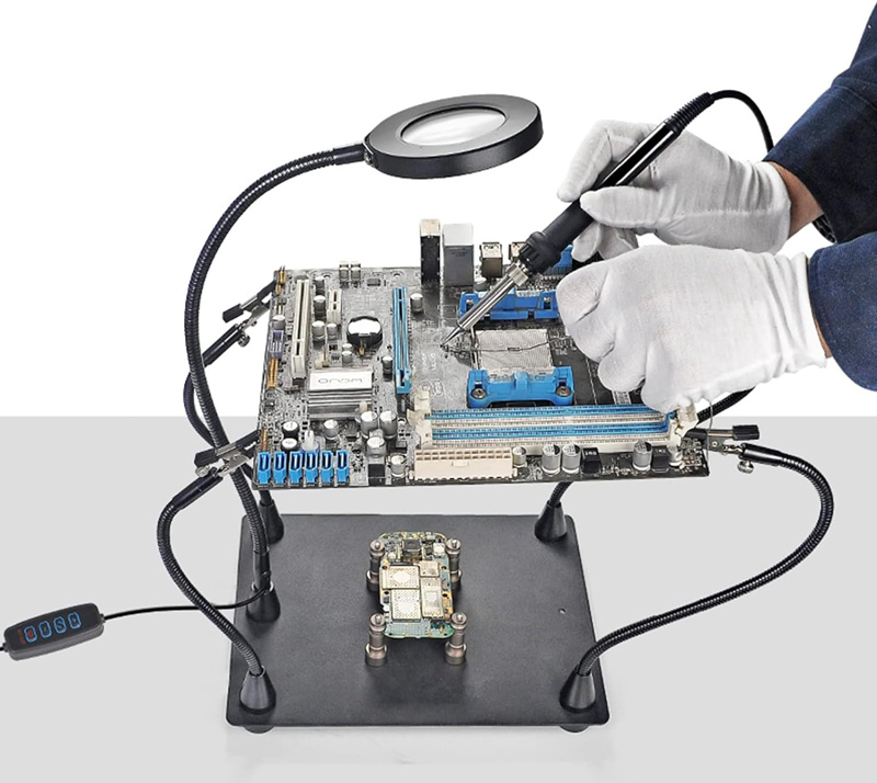 KAISI βάση πλακέτας PCB TE-808 με μεγεθυντικό φακό & βραχίονες - Image 2