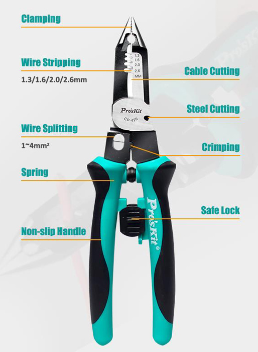 PROSKIT πολυλειτουργική πένσα απογύμνωσης καλωδίων CP-420 - Image 3