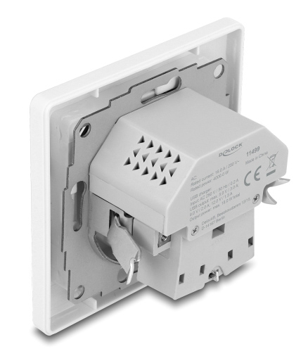 DELOCK πρίζα τοίχου 11499 με θύρες φόρτισης USB & USB-C - Image 2