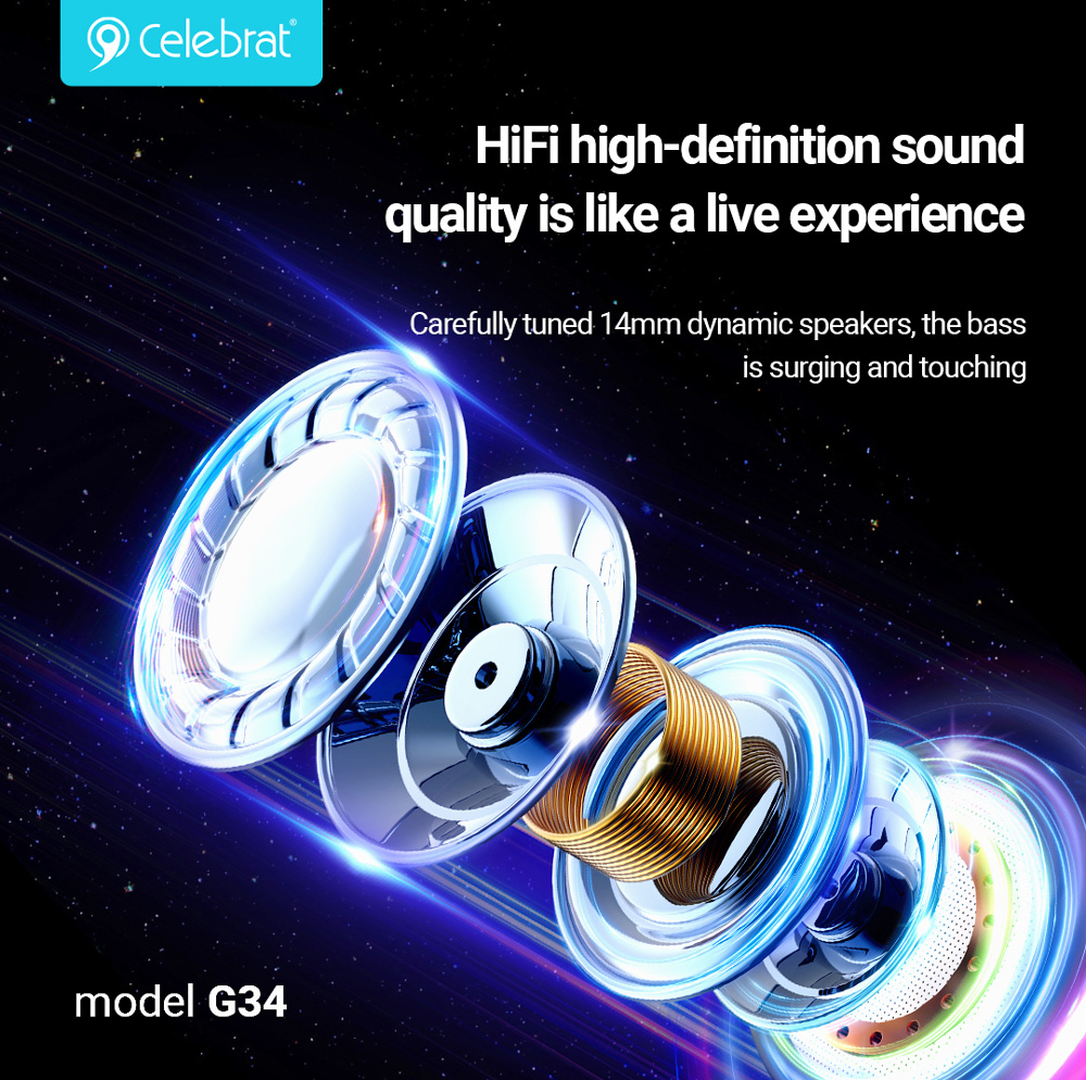 CELEBRAT earphones με μικρόφωνο G34 - Image 3