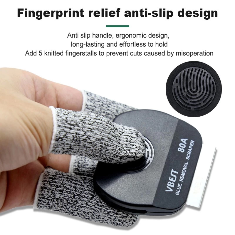 BEST εργαλείο αφαίρεσης κόλλας VBST-80B με 9x λεπίδες & 5x finger sleeves - Image 2