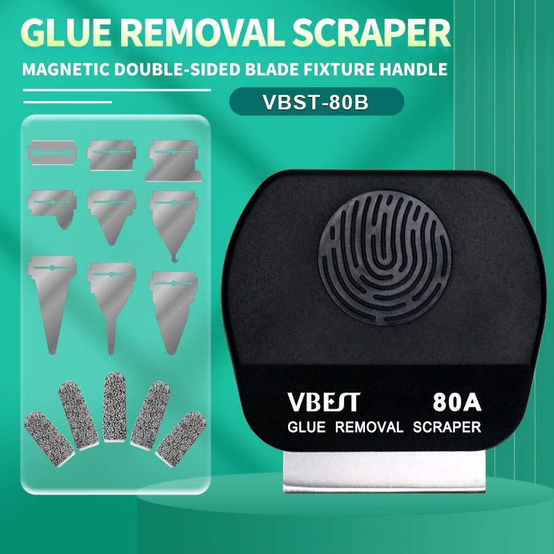 BEST εργαλείο αφαίρεσης κόλλας VBST-80B με 9x λεπίδες & 5x finger sleeves - Image 3