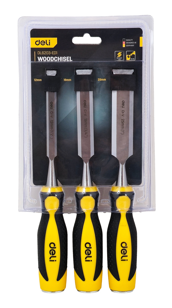 DELI σετ σκαρπέλα ξύλου DL6203-ED1 με αντιολισθητική λαβή - Image 3