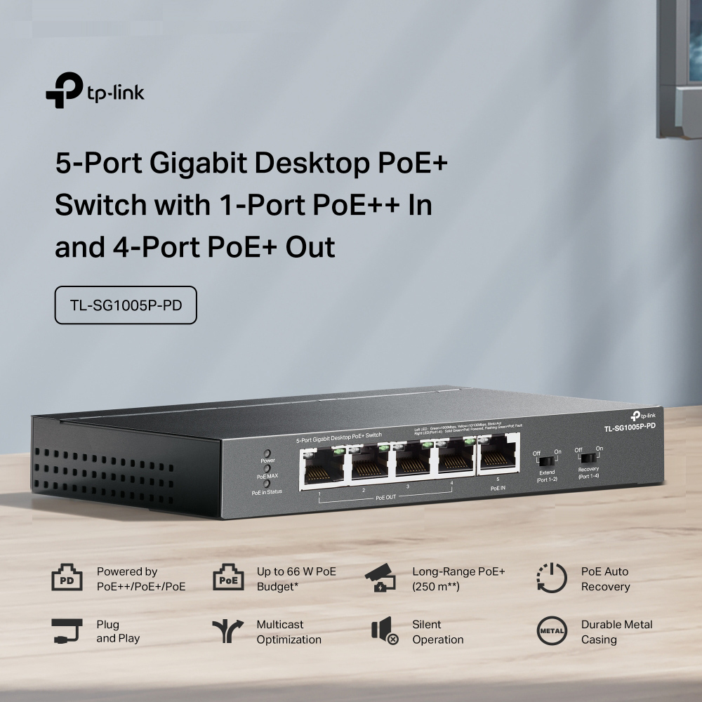 TP-LINK desktop switch TL-SG1005P-PD - Image 2
