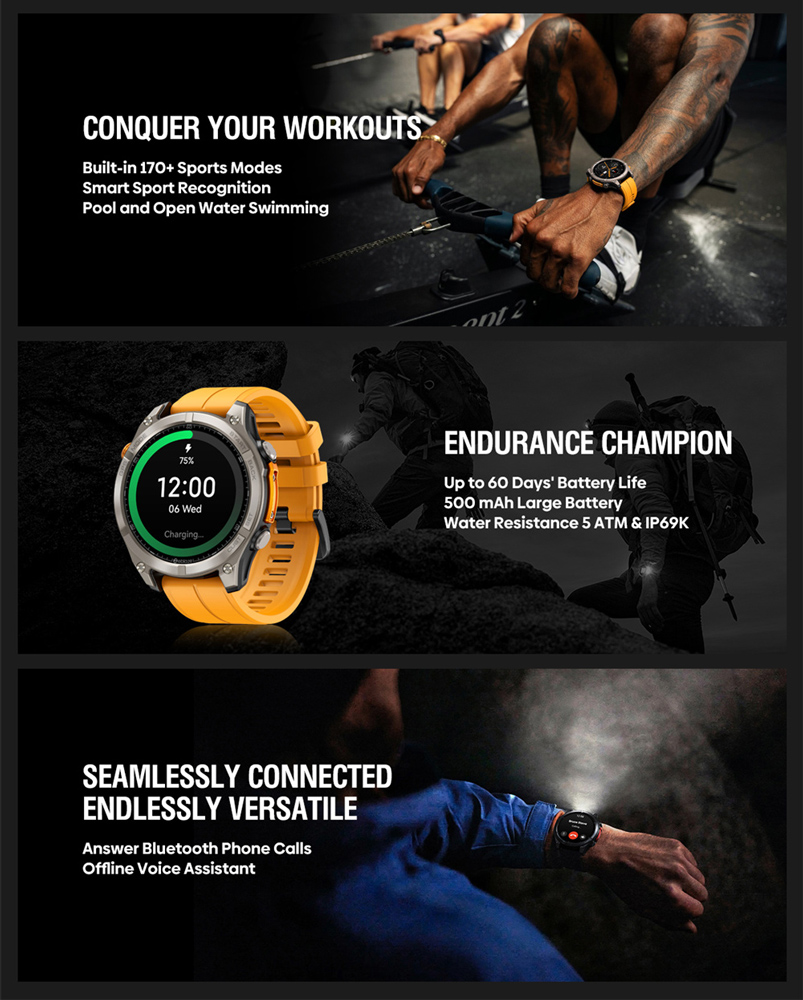 ZEBLAZE smartwatch Stratos 4 με φακό - Image 3