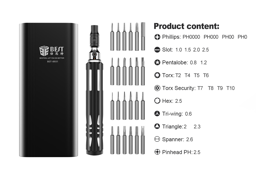 BEST set κατσαβιδιών ακριβείας BST-8931 - Image 2