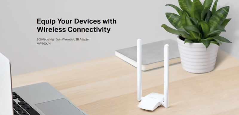 MERCUSYS ασύρματος USB αντάπτορας δικτύου MW300UH - Image 2