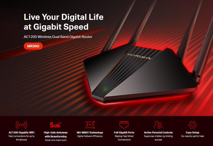 MERCUSYS wireless Gigabit router MR30G - Image 2