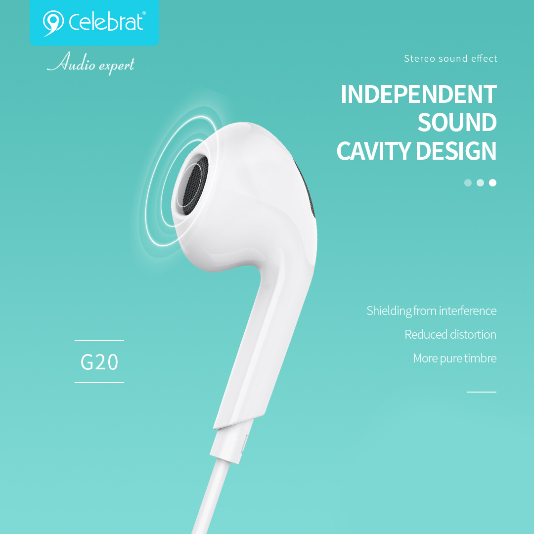 CELEBRAT earphones με μικρόφωνο G20 - Image 2