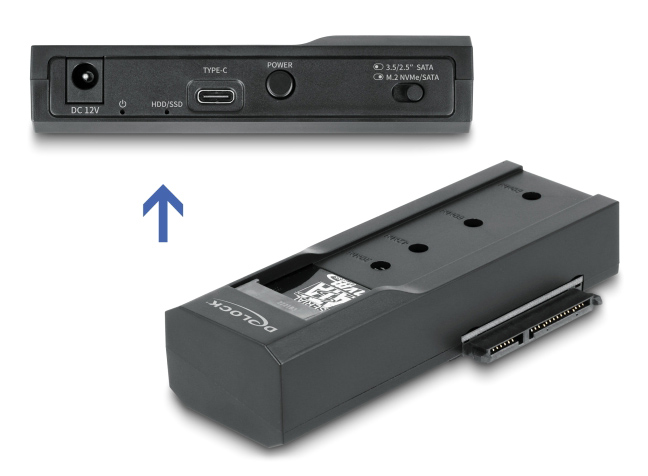 DELOCK docking station για M.2 NVMe/SATA ή 2.5"/3.5" SSD/HDD 64253