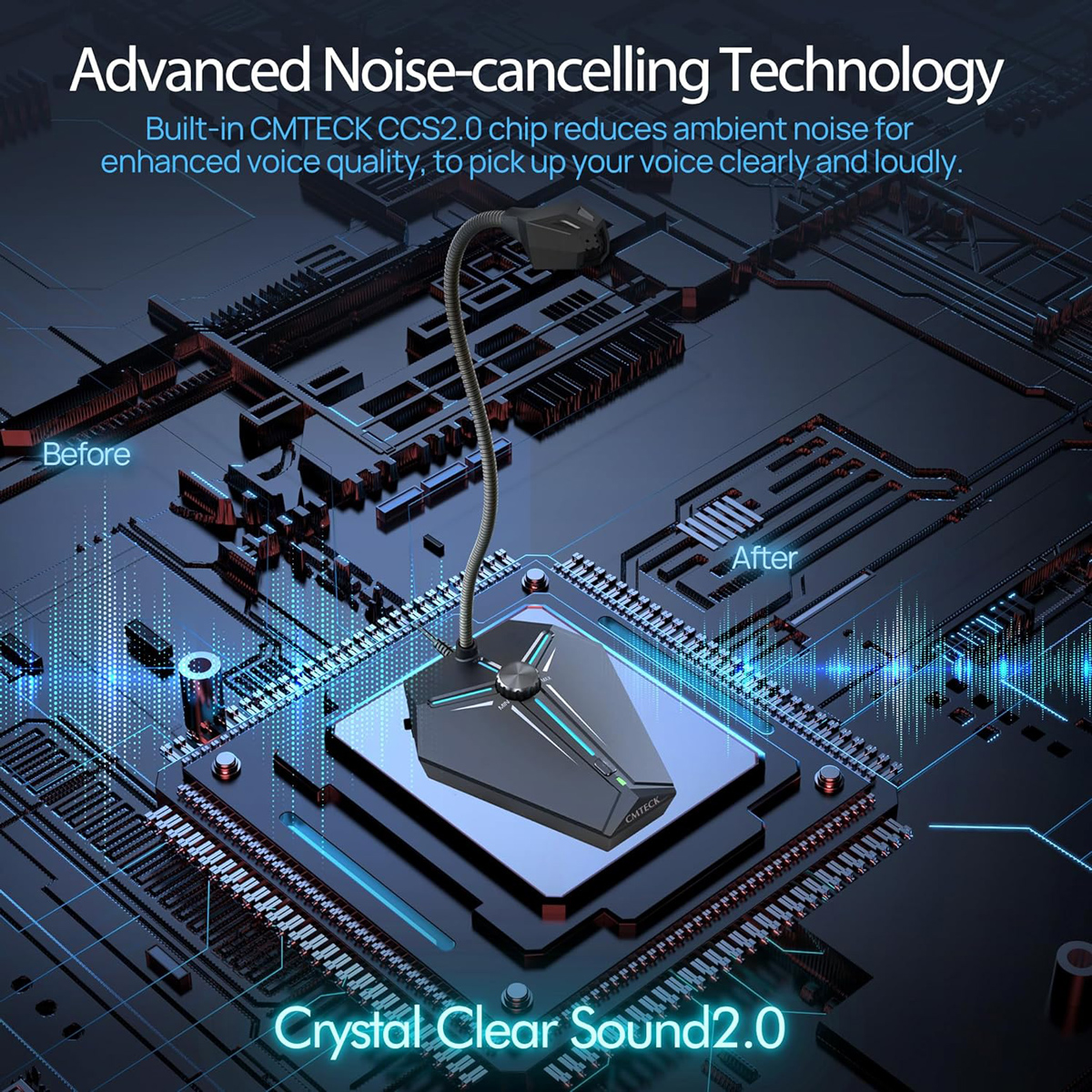 CMTECK επιτραπέζιο μικρόφωνο G006Plus με εύκαμπτο βραχίονα - Image 4