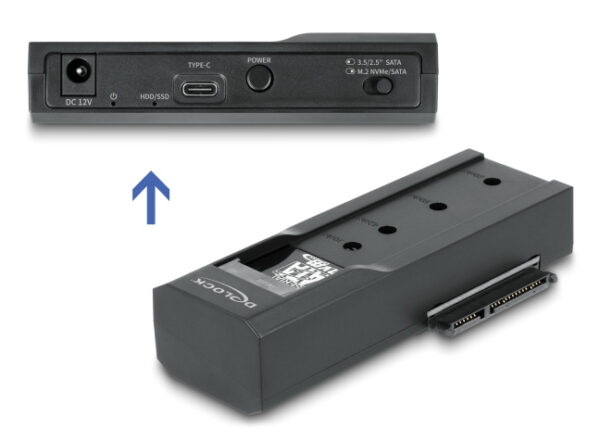 DELOCK docking station για M.2 NVMe/SATA ή 2.5"/3.5" SSD/HDD 64253