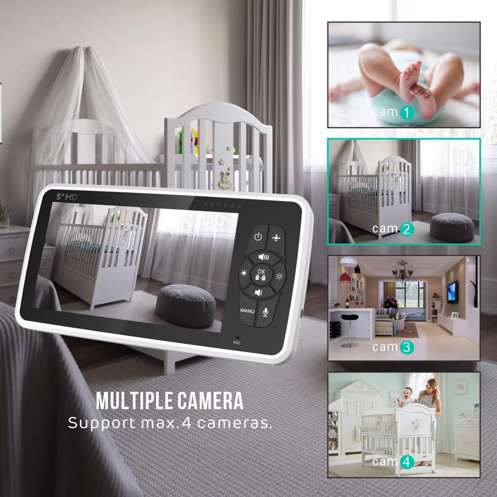 POWERTECH ενδοεπικοινωνία μωρού PT-1188 με κάμερα & οθόνη 5" - Image 4