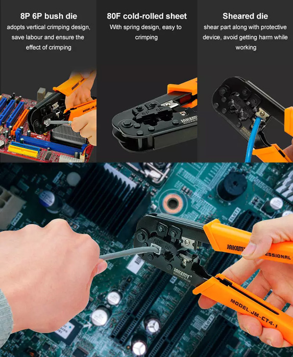 JAKEMY πρέσα ακροδεκτών JM-CT4-1 για καλώδια δικτύου RJ45/12 - Image 2