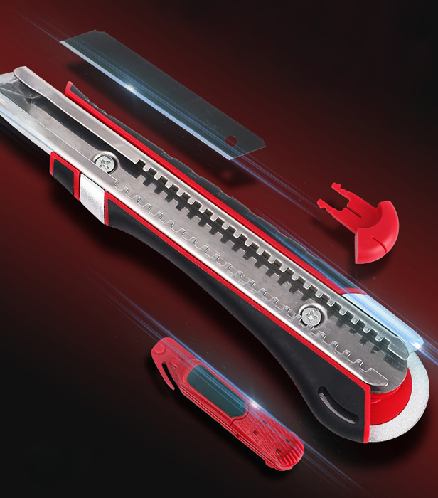 DELI πλαστικό κοπίδι DL118 με άμεσο άνοιγμα & αυτόματο κλείδωμα - Image 4