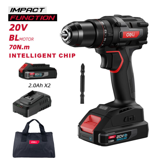 DELI κρουστικό δραπανοκατσάβιδο μπαταρίας DE-CZ20-1D2