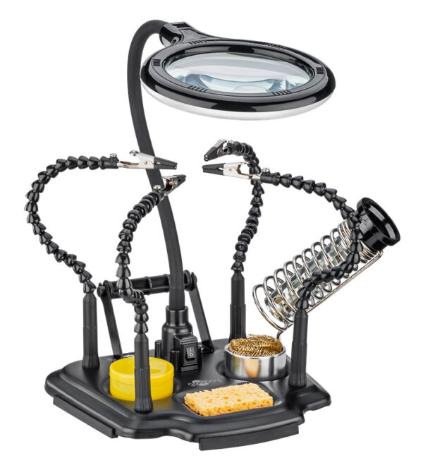 GOOBAY βάση στήριξης πλακέτας 76558 με μεγεθυντικό φακό & θέση για κολλητήρι