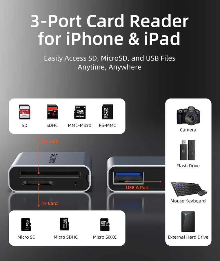 CABLETIME card reader CT-ACCD3-AG για SD & micro SD - Image 3