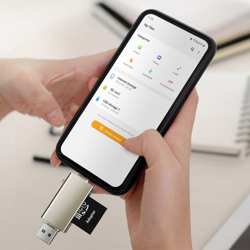 CABLETIME card reader CT-ACMCD2-ZG για SD & micro SD - Image 4